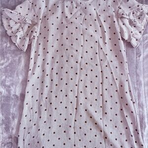 Polka Dot Ruffle Sleeve Dress